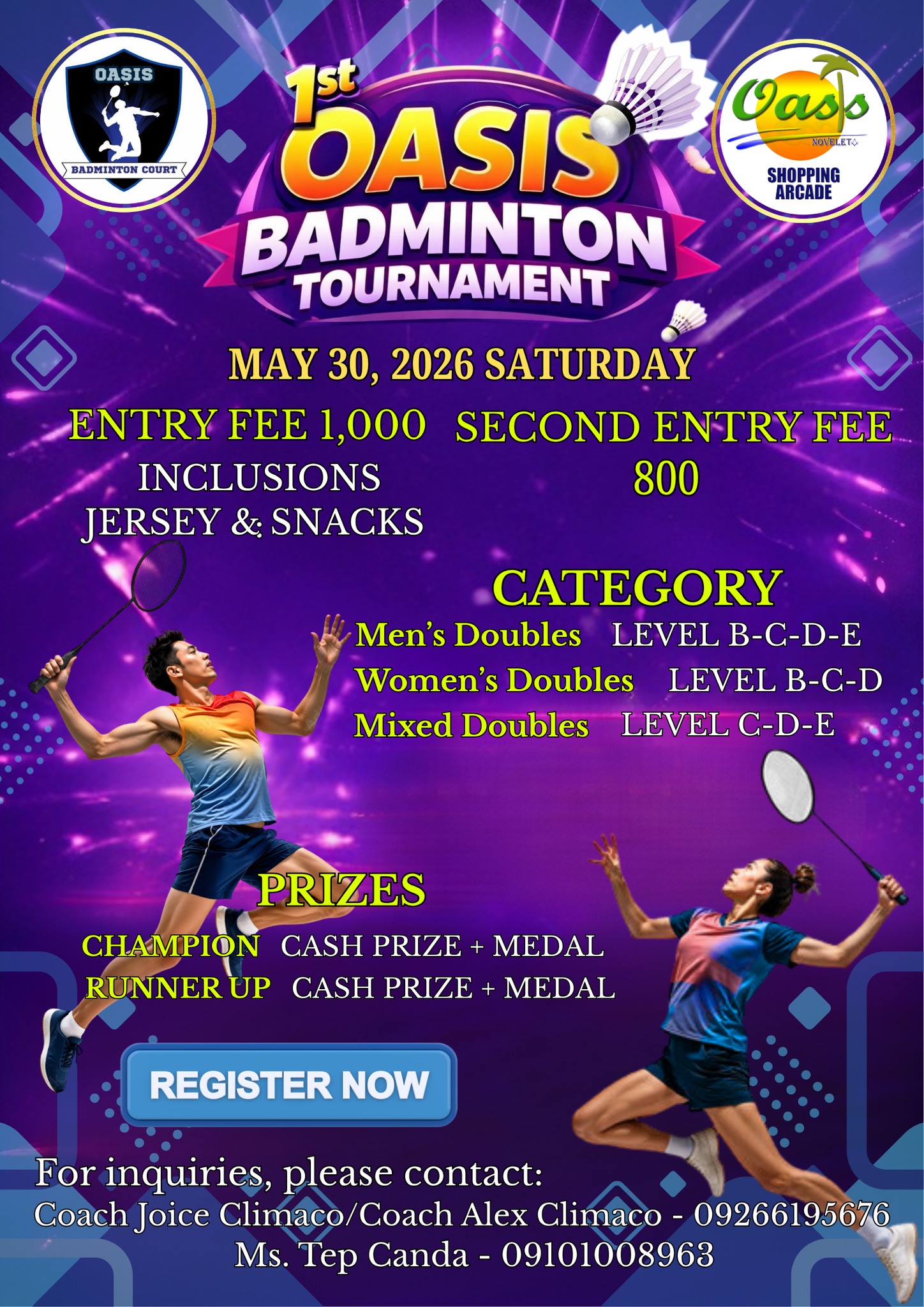 1st Oasis Badminton Tournament