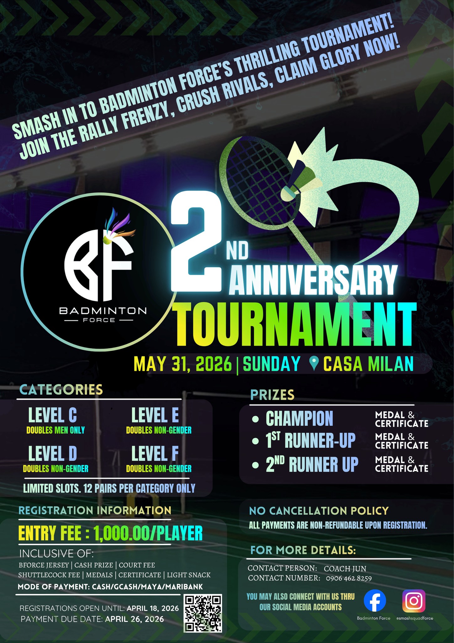 Badminton Force 2nd Anniversary Tournament